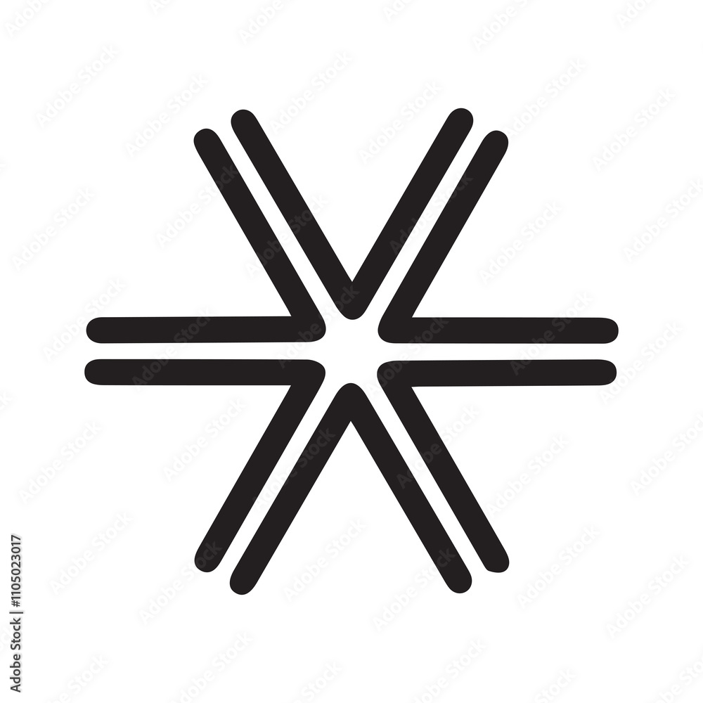 Black and White Snowflake Illustration: A simple yet intricate depiction of the geometric symmetry found in snowflakes, ideal for winter-themed designs or creative projects focused on nature’s beauty Black and White Snowflake Illustration: A simple yet intricate depiction of the geometric symmetry found in snowflakes, ideal for winter-themed designs or creative projects focused on nature’s beauty