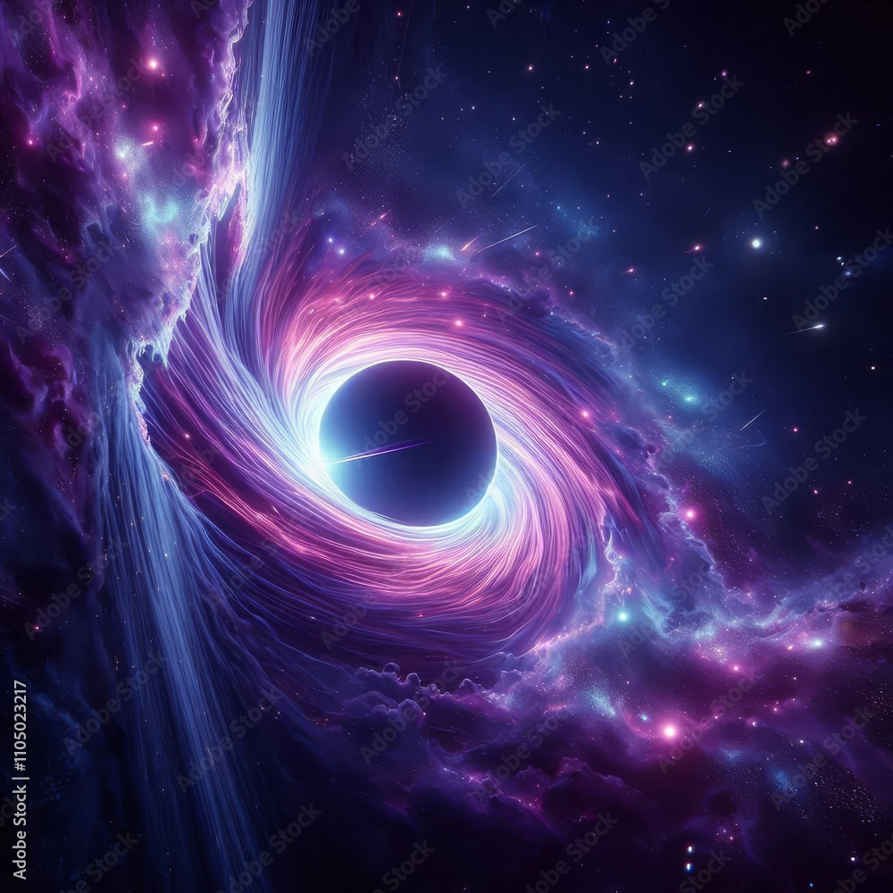 Obraz premium black hole breaking through black wall