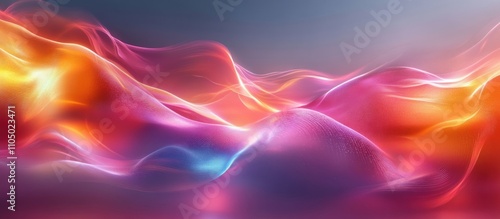 Abstract colorful glowing waves background.