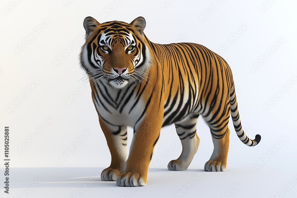 Obraz premium Beautiful tiger - isolated on white background