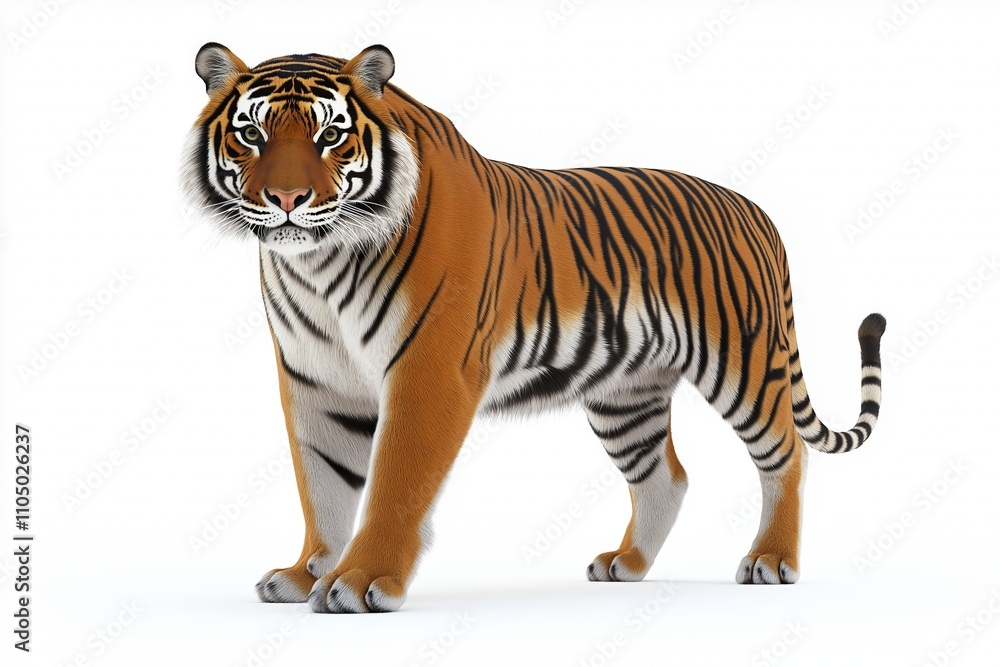 Obraz premium Beautiful tiger - isolated on white background