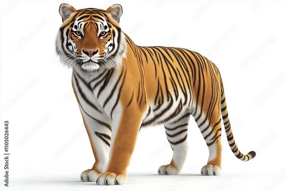 Obraz premium Beautiful tiger - isolated on white background