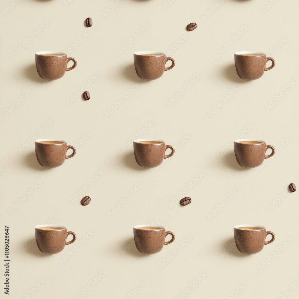 Seamless Espresso Cups and Beans Pattern for National Espresso Day, Thanksgiving, and Christmas Seamless Espresso Cups and Beans Pattern for National Espresso Day, Thanksgiving, and Christmas