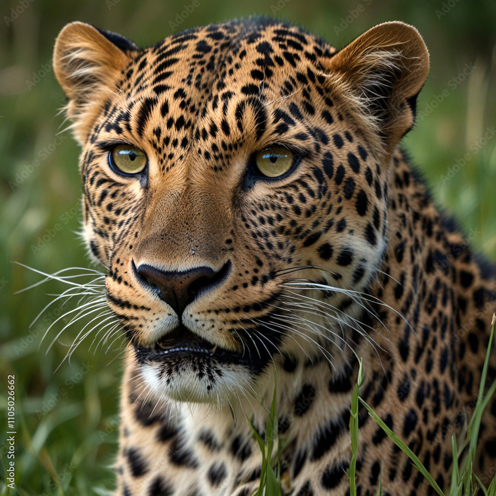 Fototapeta premium leopard in the grass