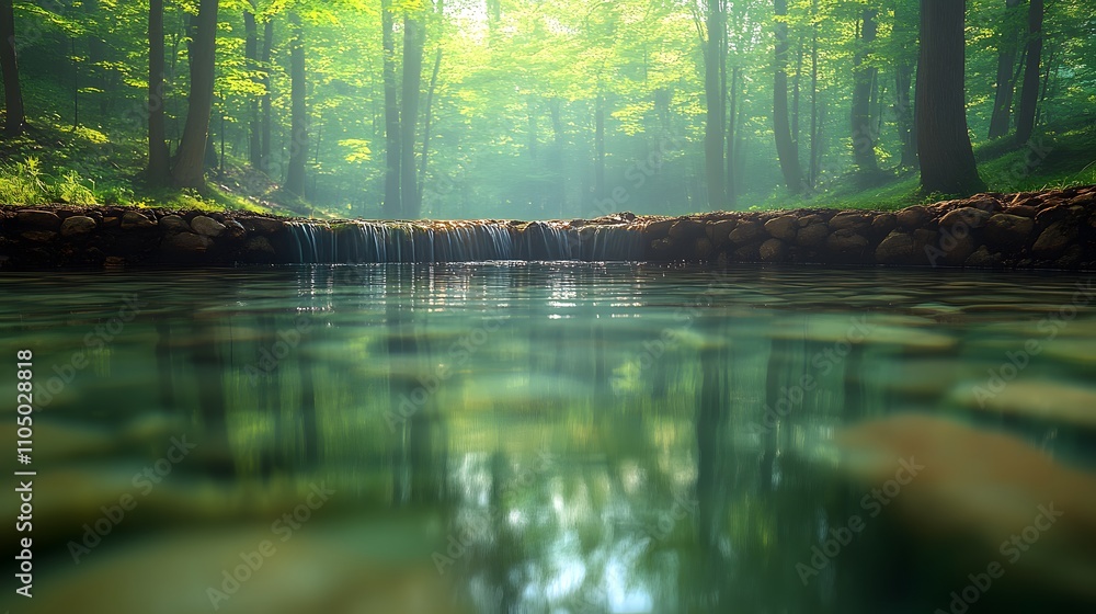 A peaceful mountain river winding through dense forest, with rocky trekking paths along the riverbanks. Clear water reflecting the greenery, perfect for showcasing natural adventure landscapes. A peaceful mountain river winding through dense forest, with rocky trekking paths along the riverbanks. Clear water reflecting the greenery, perfect for showcasing natural adventure landscapes.