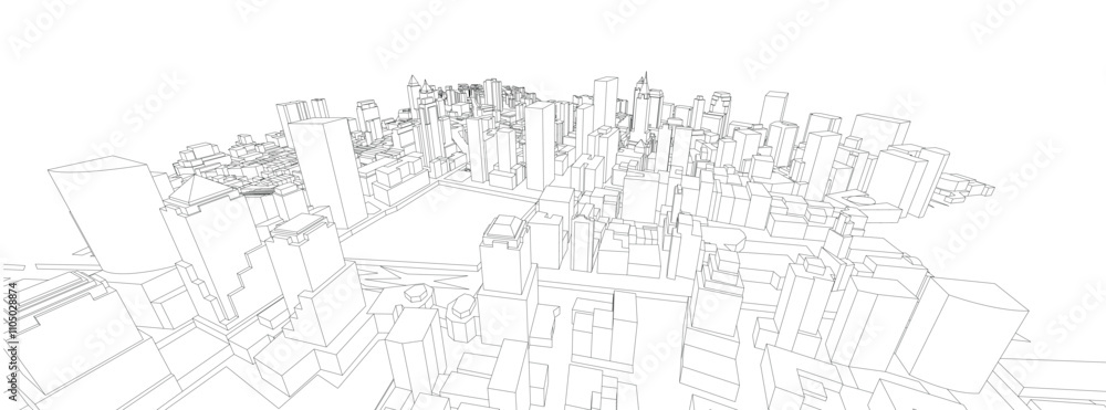 3d wireframe of building. sketch design.Vector
3d wireframe of building. sketch design.Vector