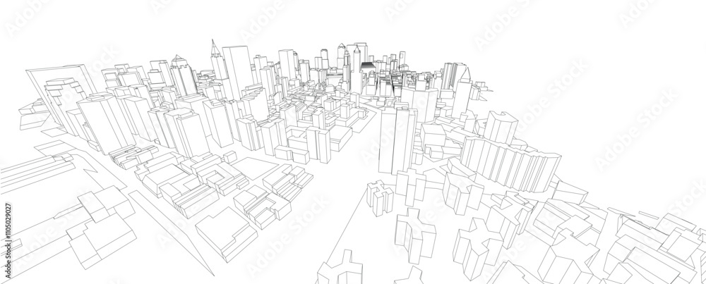 3d wireframe of building. sketch design.Vector
3d wireframe of building. sketch design.Vector
