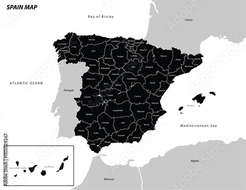 Vector illustration of Spain map
