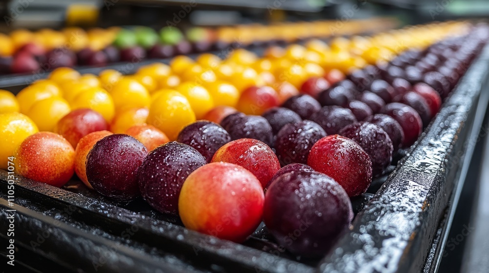 Fresh Plums and Apricots Displayed at Market Fresh Plums and Apricots Displayed at Market