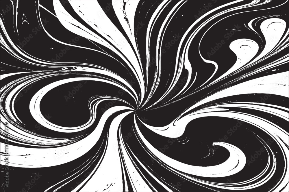 Fototapeta premium Abstract Swirl Vector: Black and White Marble Texture Design