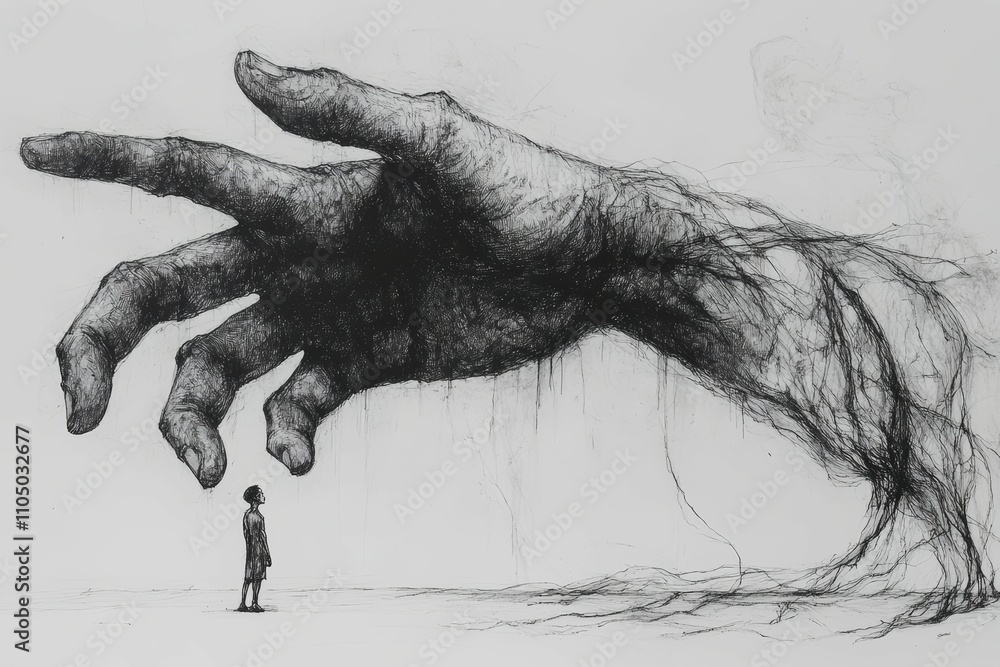 Obraz premium The Guiding Hand, Dependent Personality Disorder