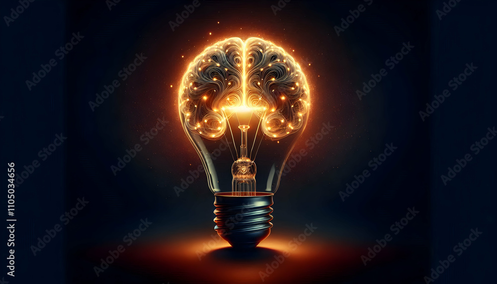 Bulb idea A glowing filament in a bulb forms the shape of a human brain, symbolizing innovation through intell4.jpg Bulb idea A glowing filament in a bulb forms the shape of a human brain, symbolizing innovation through intell4.jpg