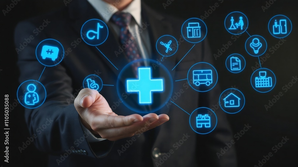 Digitally Empowered Business Professional Navigating Futuristic Technology Interface Digitally Empowered Business Professional Navigating Futuristic Technology Interface