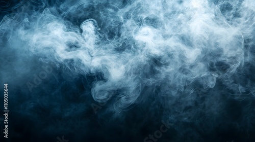 Abstract Blue Smoke Swirls Background Texture