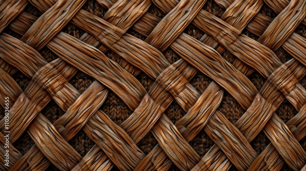 A woven pattern of weathered wood strips. A woven pattern of weathered wood strips.
