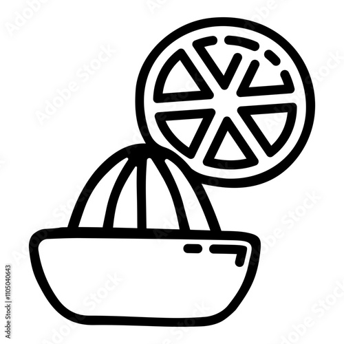Doodle icon of orange squeezer
