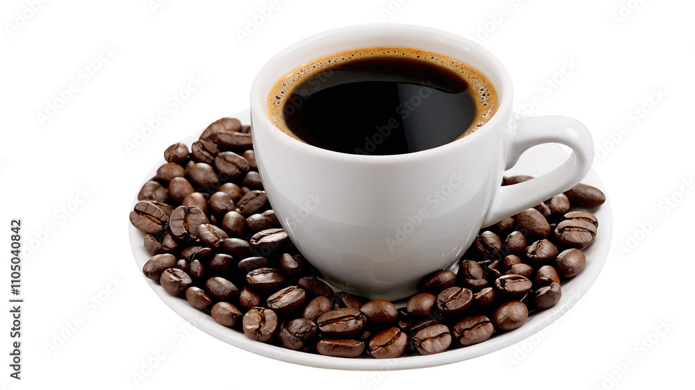 Cup of Black Coffee with Coffee Beans
Cup of Black Coffee with Coffee Beans