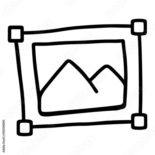 Doodle icon of photo resize