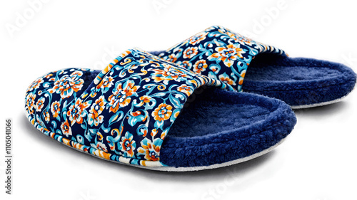 Floral Blue Slippers with Soft Lining  
 photo