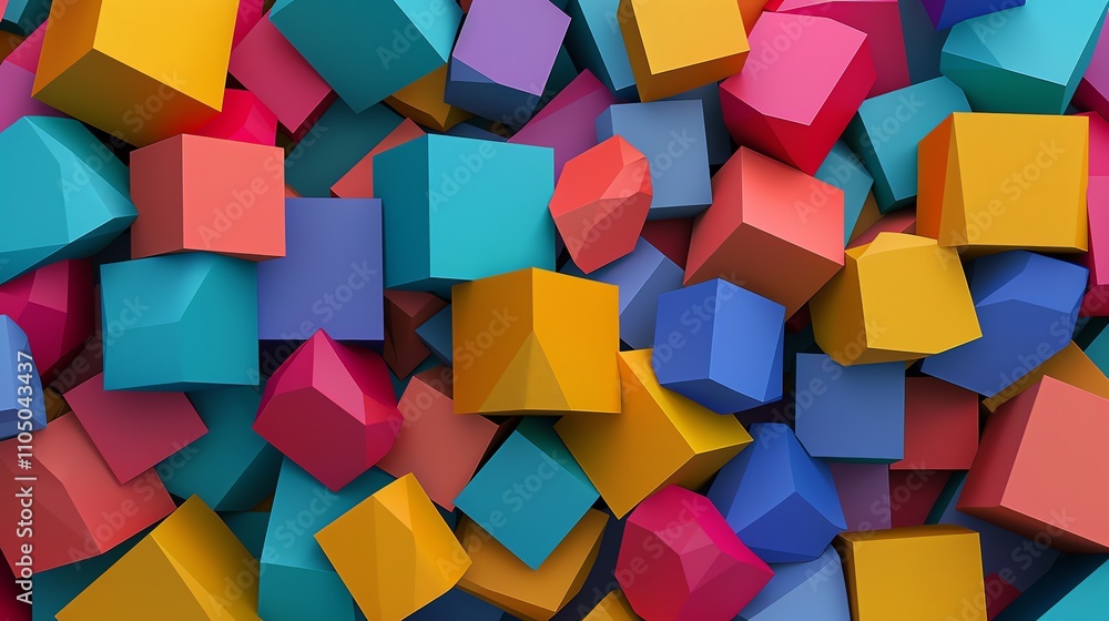 Obraz premium A colorful, abstract background of geometric shapes.