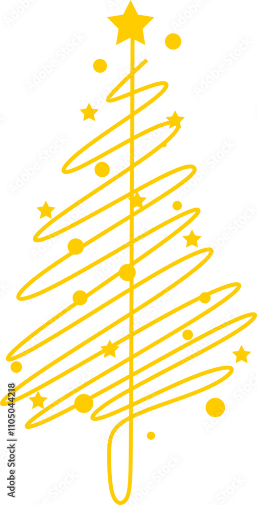 Obraz premium Gold Christmas Tree