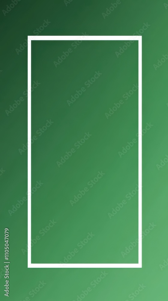 Thin white rectangular border on green chroma key background for editing Thin white rectangular border on green chroma key background for editing