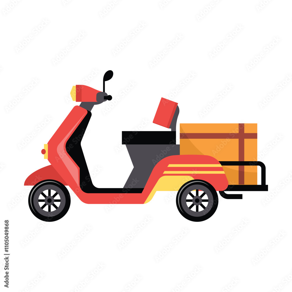 Delivery Scooter Vector Illustration Delivery Scooter Vector Illustration