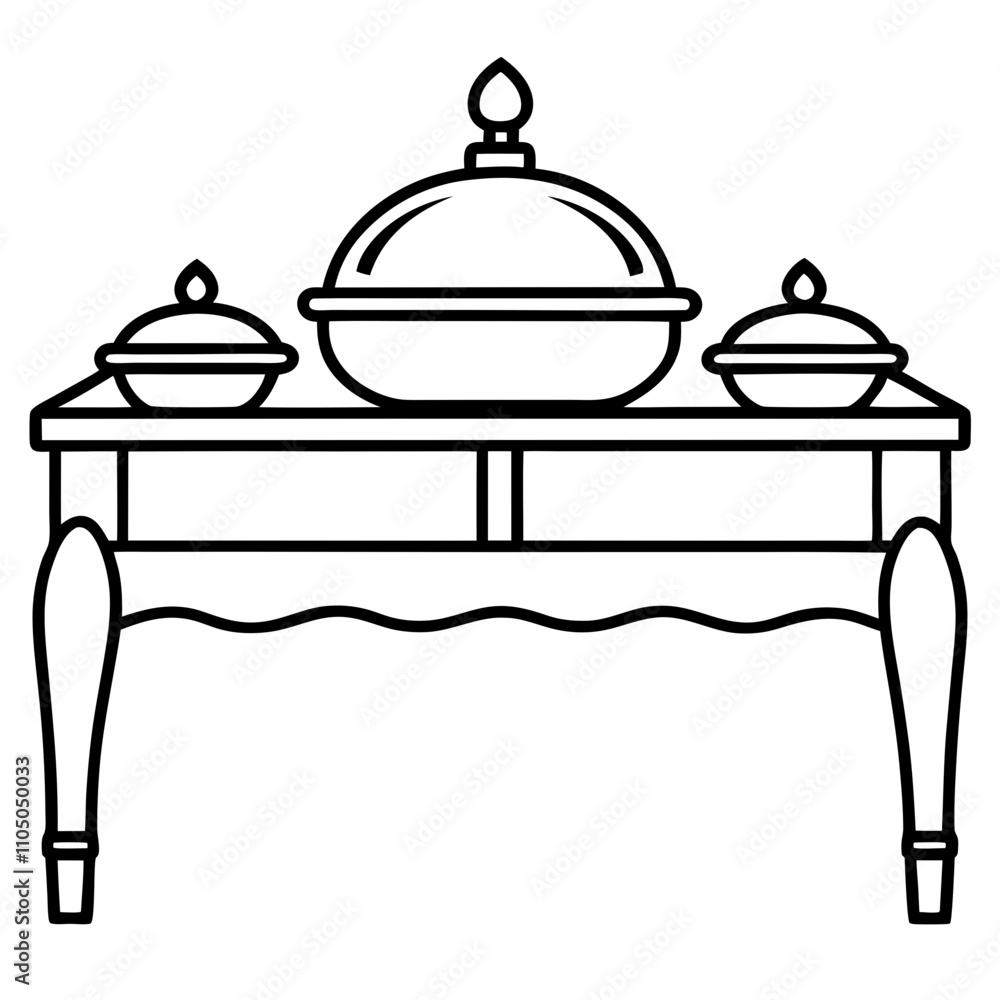buffet table on white buffet table on white