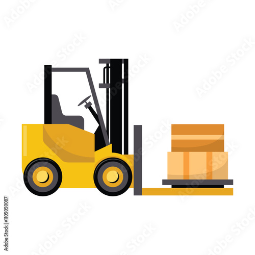 Forklift Truck Vector Illustration