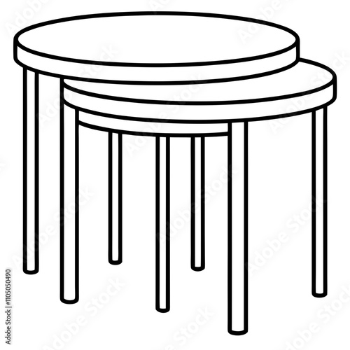 illustration of a nesting  tables