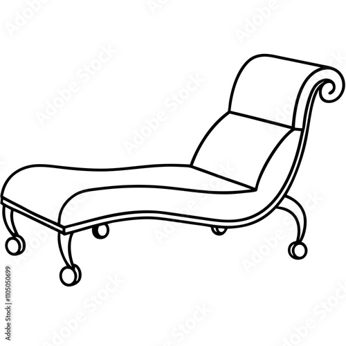 chaise lounge on white