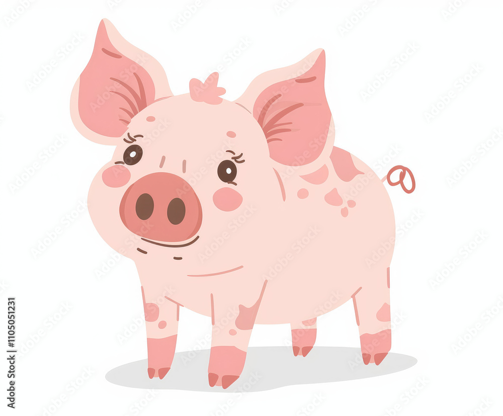 Cute pig isolated on white background. Piglet baby illustration Cute pig isolated on white background. Piglet baby illustration
