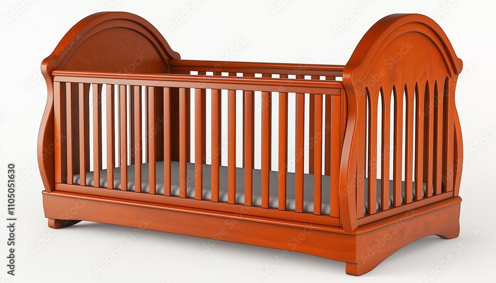 classic Wooden Baby Cradle, solid wood premium finish cradle with bed isolated on white background classic Wooden Baby Cradle, solid wood premium finish cradle with bed isolated on white background