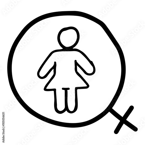 Doodle Icon of Women toilet