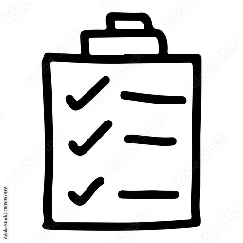 Doodle Icon of Checklist and Survey