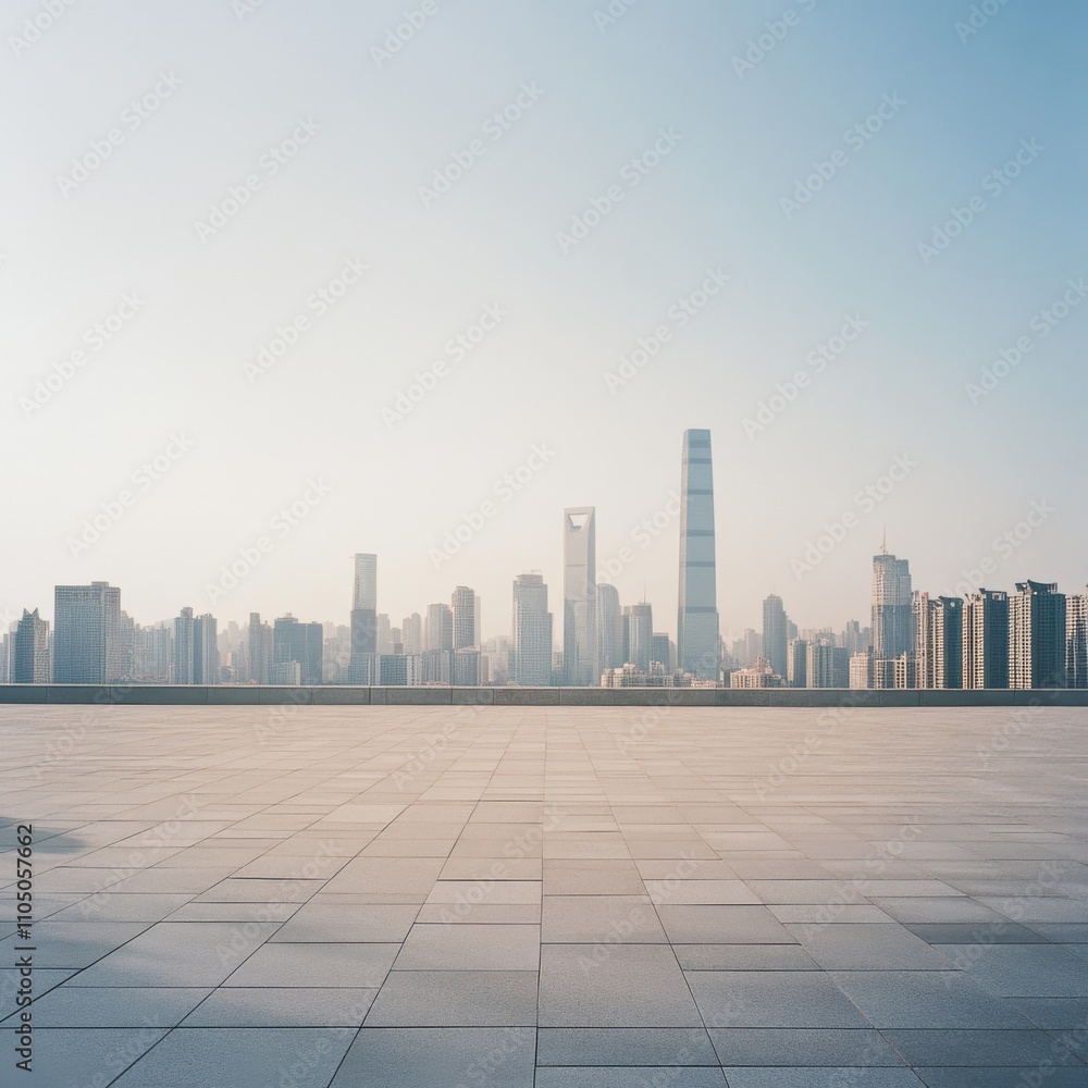 Skyline Serenity urban architecture photography, midday lighting, panoramic perspective Skyline Serenity urban architecture photography, midday lighting, panoramic perspective