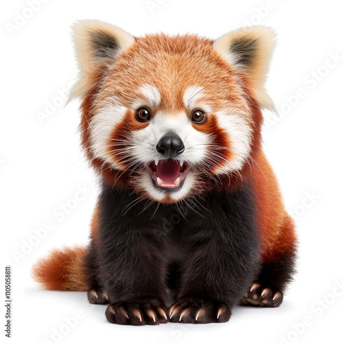 Full-Body Photo of a Cute Red Panda Isolated