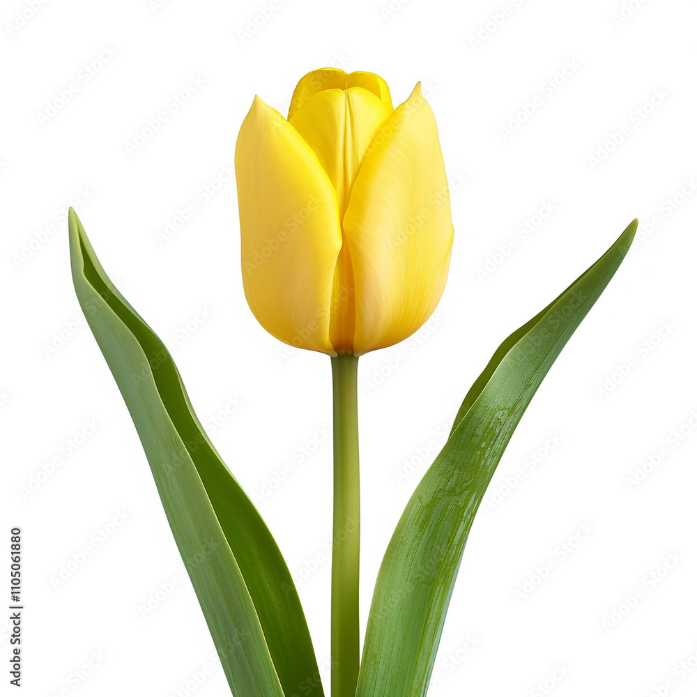 Close-up of a Bright Yellow Tulip with Smooth Texture Close-up of a Bright Yellow Tulip with Smooth Texture