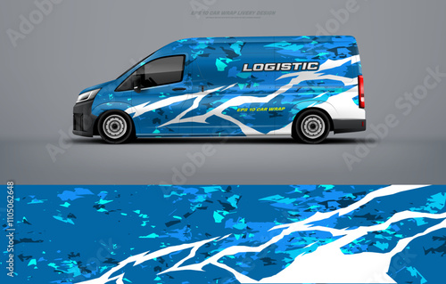 Sporty racing big van wrap car wrap livery design foe universal medium van vector eps ready print printable file.
