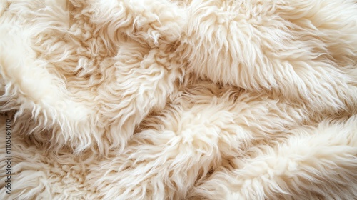 A close-up of a soft, white fur texture.