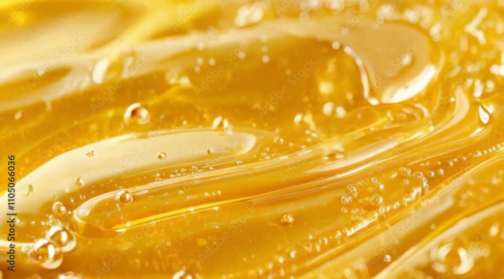 Cosmetics golden serum liquid. Falling drop macro abstract background. Cosmetic moisturizer essence gel. Collagen fluid bubble molecule. Yellow moisturizing cream oil. Beauty skin health care concept Cosmetics golden serum liquid. Falling drop macro abstract background. Cosmetic moisturizer essence gel. Collagen fluid bubble molecule. Yellow moisturizing cream oil. Beauty skin health care concept
