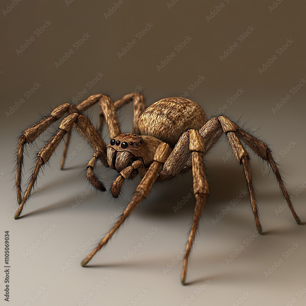 Detailed Spider Close-Up Capturing Fuzzy Legs and Intricate Body Patterns Illustration Detailed Spider Close-Up Capturing Fuzzy Legs and Intricate Body Patterns Illustration