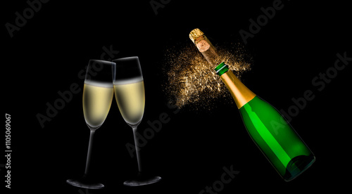 Silvester Feier 2025 mit Sekt