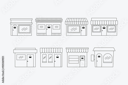 Shopping Store Lineart