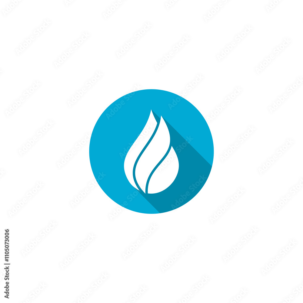 Fire flame circle with long shadow icon isolated on transparent background Fire flame circle with long shadow icon isolated on transparent background