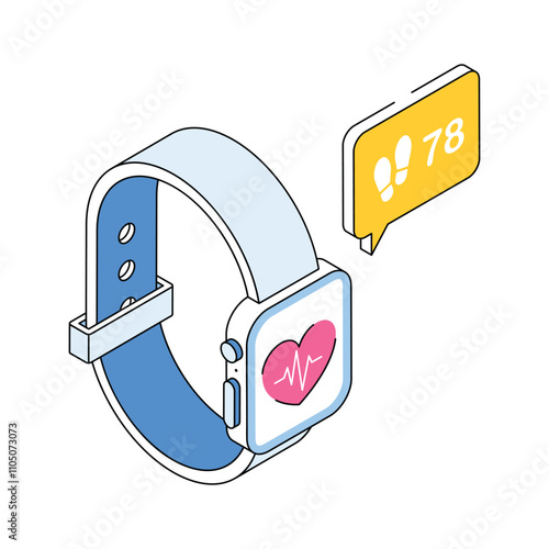 Smartwatch tracking steps and heart rate for fitness