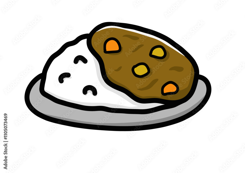 Fototapeta premium CURRY RICE FOOD JAPANESE Delicious spices creamy sauce