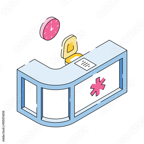 Icon of Hospital or clinic reception desk for patient check in