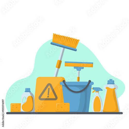 Cleaning Tools Illustration