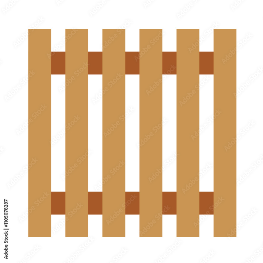 Obraz premium Wooden Pallet flat vector illustration isolated on white background